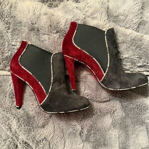 Christian Louboutin LouLou US size 10 EU 41 Suede Boots with Snakeskin AUTHENTIC